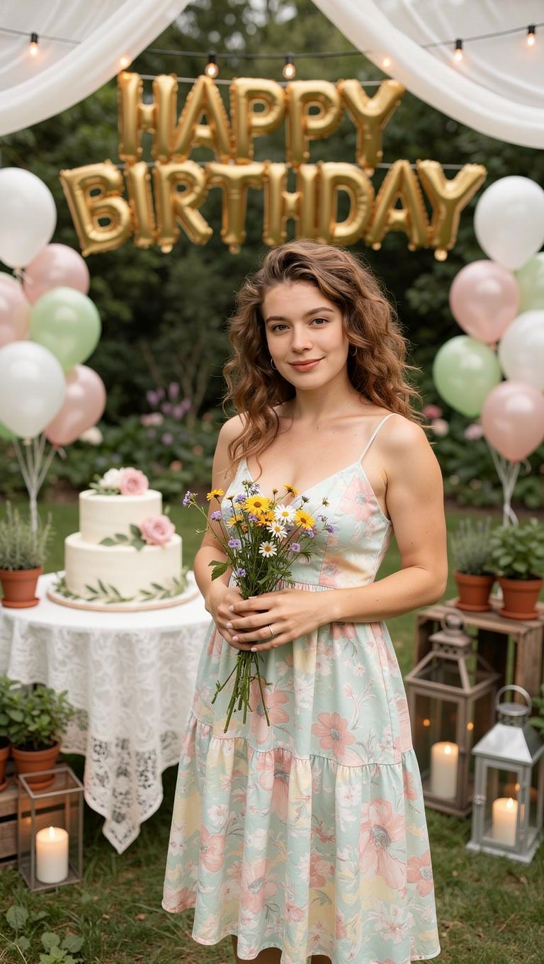 AI birthday photo of Emma — fantasy kingdom celebration scene